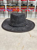 HL80112 BROWN - Handcrafted Brown Leather TOP HAT shapeable brim