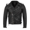 HL10205-Rub Buff Brown Old School Police Style Motorcycle Leather Brown Jacket - HighwayLeather