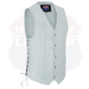 HL11614WHITE Men Side Lace Leather WHITE Vest Traditional - HighwayLeather