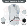 HL11614WHITE Men Side Lace Leather WHITE Vest Traditional - HighwayLeather