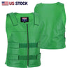 HL11643 Green Bulletproof Style tactical street leather vest - Zippered - HighwayLeather