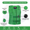 HL11643 Green Bulletproof Style tactical street leather vest - Zippered - HighwayLeather