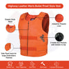 HL11643 Orange bullet proof leather vest - Men - HighwayLeather