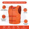 HL11643 Orange bullet proof leather vest - Men - HighwayLeather