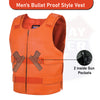 HL11643 Orange bullet proof leather vest - Men - HighwayLeather