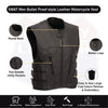 HL11645NKD NAKED Swat team style leather motorcycle vest - HighwayLeather