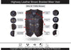 BROWN HL11650BROWN Heavy Metal Rocker Braid Waistcoat Motorcycle Vest Buckle - HighwayLeather