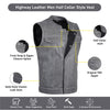 HL11689 Grey SOA Men's Leather Vest Anarchy Motorcycle Biker Club Concealed Carry Outlaws - HighwayLeather