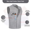 HL11689 Grey SOA Men's Leather Vest Anarchy Motorcycle Biker Club Concealed Carry Outlaws - HighwayLeather