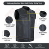 HL11689RB-BROWN RUB BUFF BROWN  Club Leather Motorcycle Vest Men - HighwayLeather