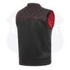 RED HL11693SPTRED Black Men Cross Stitch Club Leather Vest