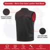 RED HL11693SPTRED Black Men Cross Stitch Club Leather Vest