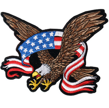 PATCH EAGLE BANNER 3"-PPA1182 : 3W 3H - HighwayLeather