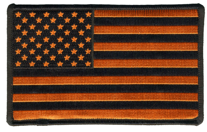 PATCH USA FLAG ORANGE 5"-PPQ1320 : 5"X3" - HighwayLeather