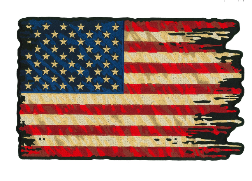 PPQ1379 PATCH TATTERED FLAG 12X7.5 - HighwayLeather