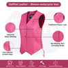 HL14501 HotPink Women's HotPink color side laced Leather Vest with Gun pockets for clubs - HighwayLeather