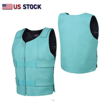 14945Teal WOMEN BULLET PROOF LEATHER VEST - HighwayLeather