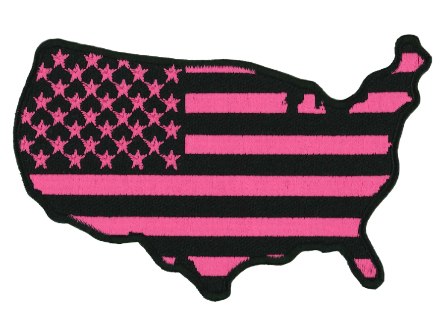 PATCH COUNTRY FLAG PINK 4"-PPQ1630 : 4"X2.75" - HighwayLeather