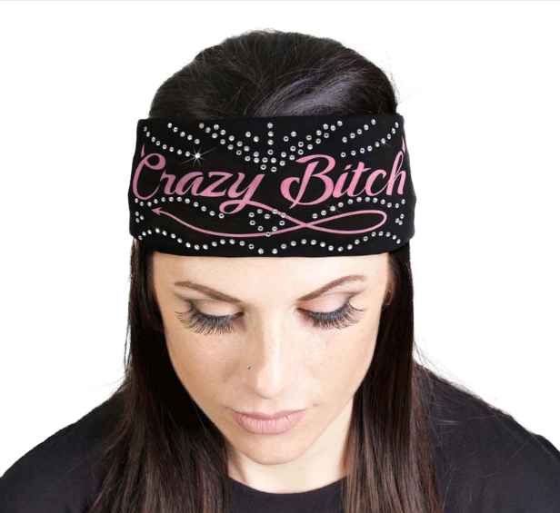 MLA8016 HEAD BAND LYCRA JERSEY CRAZY BITCH SUBLIMATIO - HighwayLeather