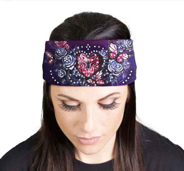 MLA8025 HEAD BAND LYCRA JERSEY HEART LOCK SUBLIMATION - HighwayLeather