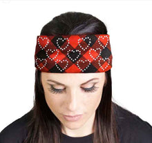 MLA8034 HEAD BAND LYCRA JERSEY PLAID RED SUBLIMATION - HighwayLeather