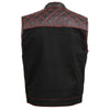 Milwaukee Leather MDM3036 Men's 'Wrecker' Black Denim and Leather Club Style Vest w/ Diamond Quilt Design