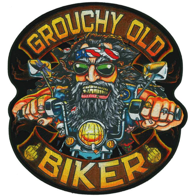 PPQ2079 PATCH GROUCHY BIKER 10X11 - HighwayLeather