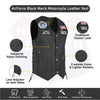 HL3540AIRFORCE Black Men's Genuine Leather 10 Pockets Motorcycle Biker Vest ANARCHY Black SOA - HighwayLeather