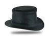 HL80111BLK  Handcrafted Black Leather TOP HAT shapeable brim and crown - HighwayLeather