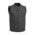 BLACK FIM671CDM Double Diamond Stitch Club Leather Motorcycle Vest Naked Leather - HighwayLeather