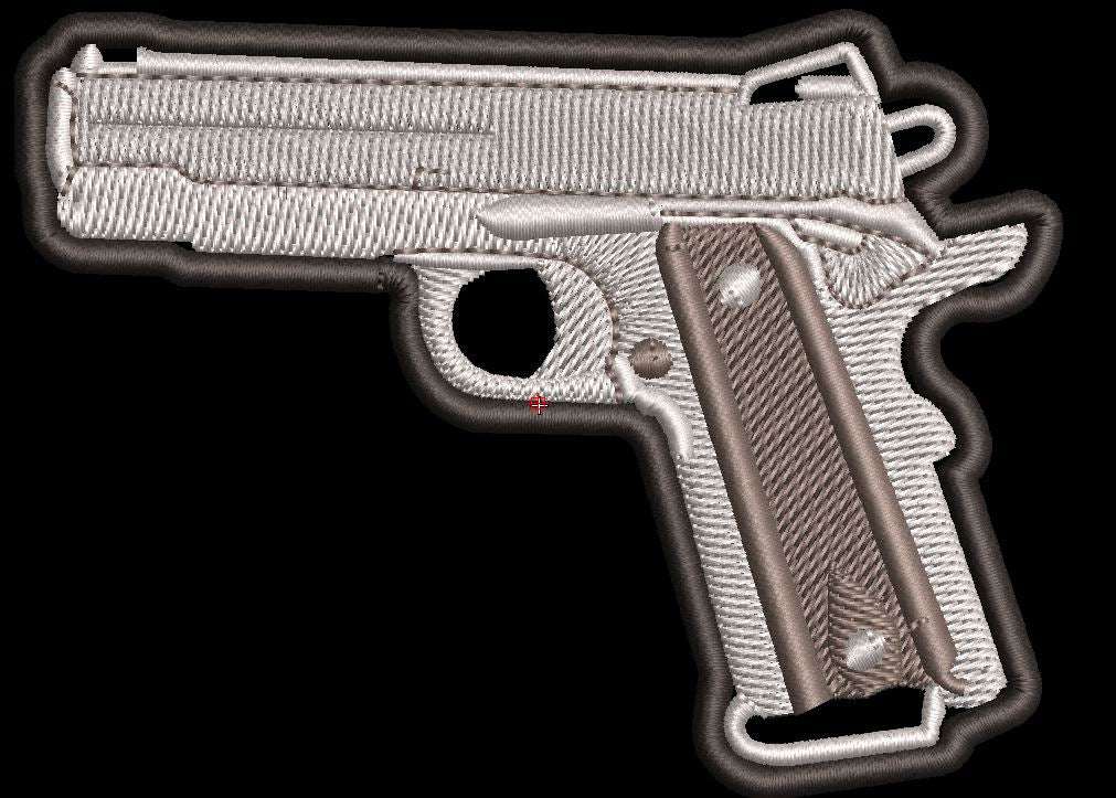 Silver 9mm Pistol  4x3 - HighwayLeather