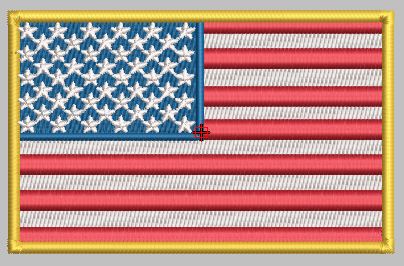 US FLAG GOLDEN BORDER 3.5X2.75 - HighwayLeather