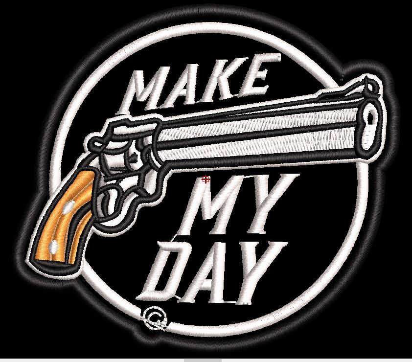 MAKE MY DAY  GUN    3.5X3.5 - HighwayLeather