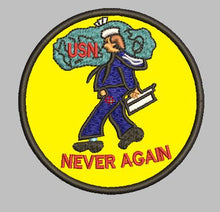 USN NEVER AGAIN YELLOW PATCH    3.5X3.5 - HighwayLeather