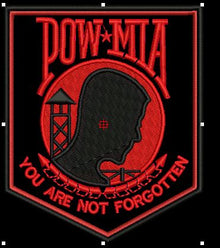 POW MIA SMALL RED AND BLACK   3x4 - HighwayLeather