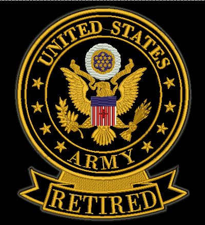 UNITED STATES ARMY ROUND GOLDEN RETIRED 10X12  10X12 - HighwayLeather