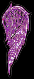 Rhinstone Purple wings  left - HighwayLeather