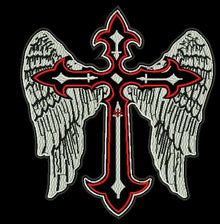 CROSS WITH LARGE WINGS   12X12 - HighwayLeather