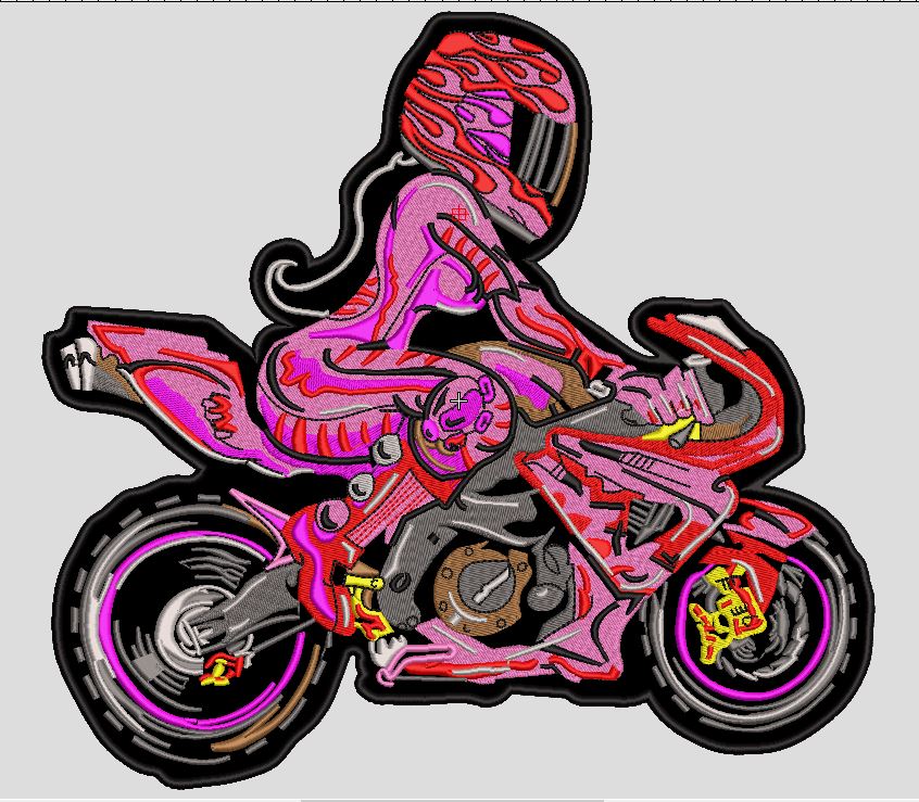 Pink Lady Riding Bike - HighwayLeather