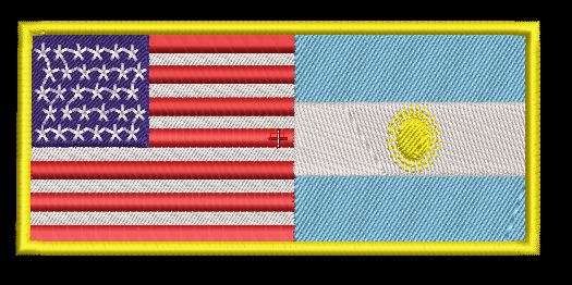 USA WITH ARGENTINA FLAG    5X2 - HighwayLeather