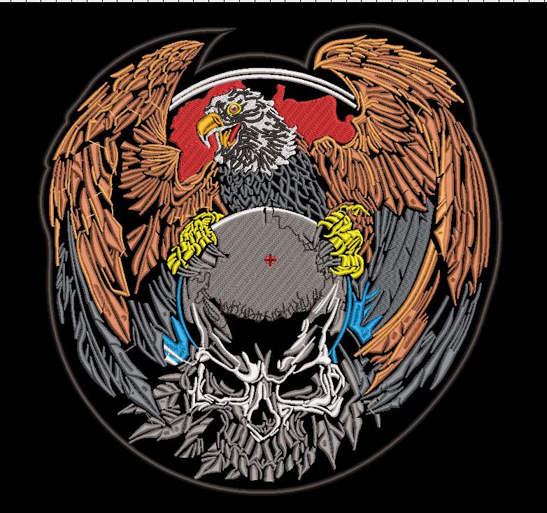 ML189164 Eagle with Grey Skull 12x12 Patch - HighwayLeather