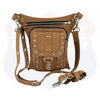 HL80197TAN LEATHER Thigh Drop Leg Bag Gun Holster Bag Waist Bag Fanny Pack Messenger Bag - HighwayLeather