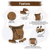 HL80197TAN LEATHER Thigh Drop Leg Bag Gun Holster Bag Waist Bag Fanny Pack Messenger Bag - HighwayLeather