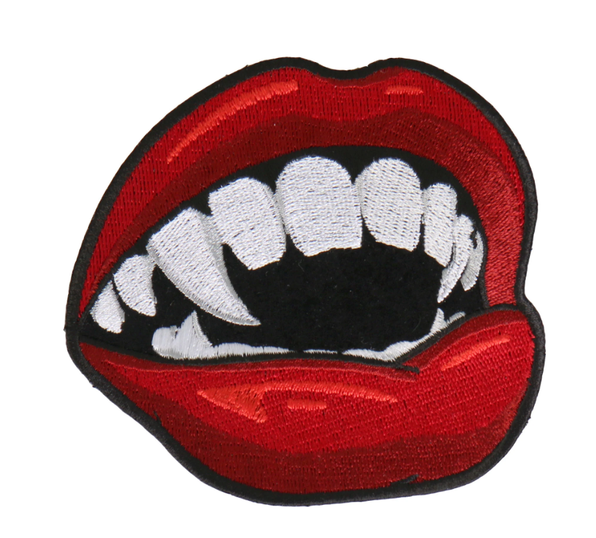 PATCH VAMPIRE FANGS-PPA8590 : 4"X4" - HighwayLeather