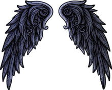 PL7787 Grey Angel Wings Patch - 5x11.6 inch - HighwayLeather