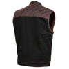 Milwaukee Leather MDM3036 Men's 'Wrecker' Black Denim and Leather Club Style Vest w/ Diamond Quilt Design