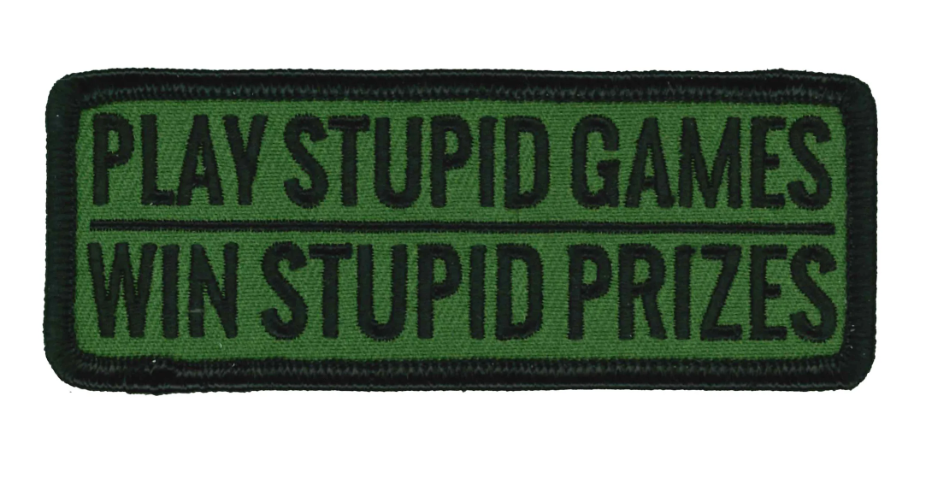 PATCH STUPID GAMES-PPL9898 : 4"x2" - HighwayLeather