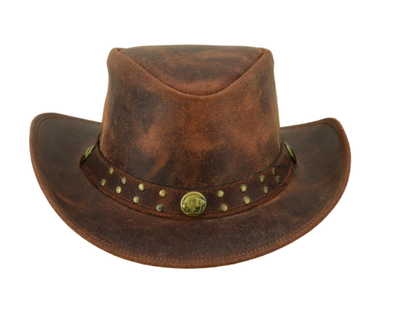 HL80139 AMERICAN REDDISH LEATHER HAT - HighwayLeather