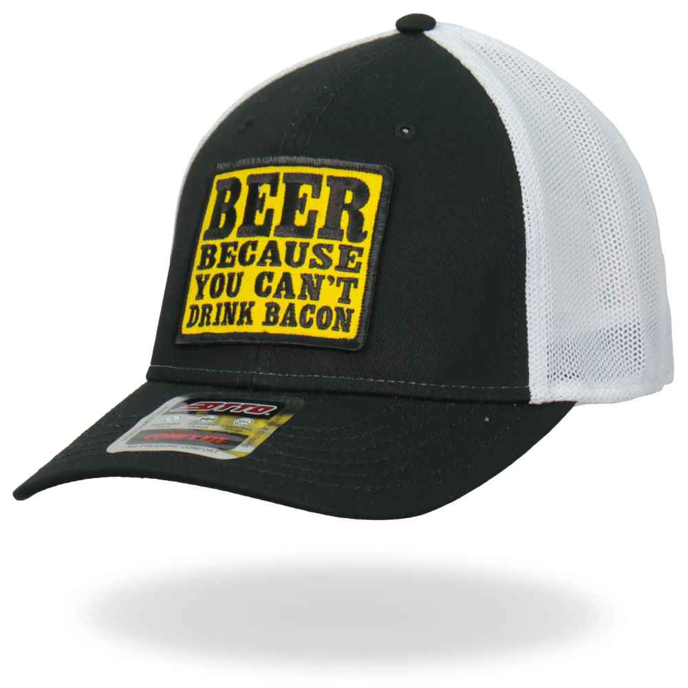 GSH1042 Hot Leathers Can't Drink Bacon Trucker Hat - HighwayLeather