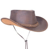 HL80115 Men Crocodile Style Brown Hat m/o Buffalo Leather - HighwayLeather